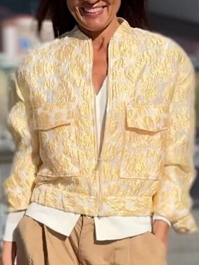 ZARA JACQUARD BOMBER JACKET